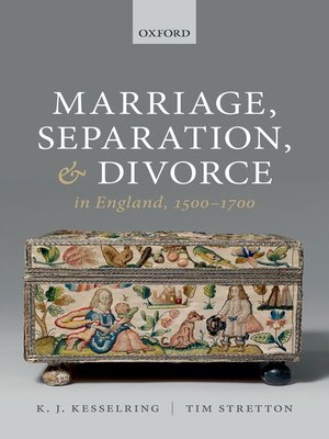 cover image of Marriage, Separation, and Divorce in England, 1500-1700